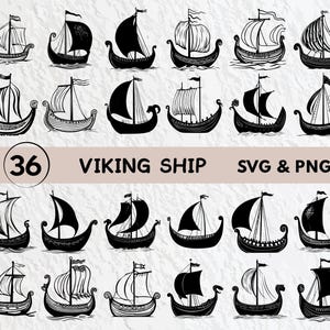 Viking Ship Silhouette Svg, Viking Ship Svg Bundle, Viking Ship Clipart, Viking Ship Decal, Viking Ship Vector, Viking Ship Cricut Logo Icon