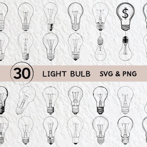 Light Bulb SVG Bundle: Logo Icon Decal Cut Files (PNG, Vector)