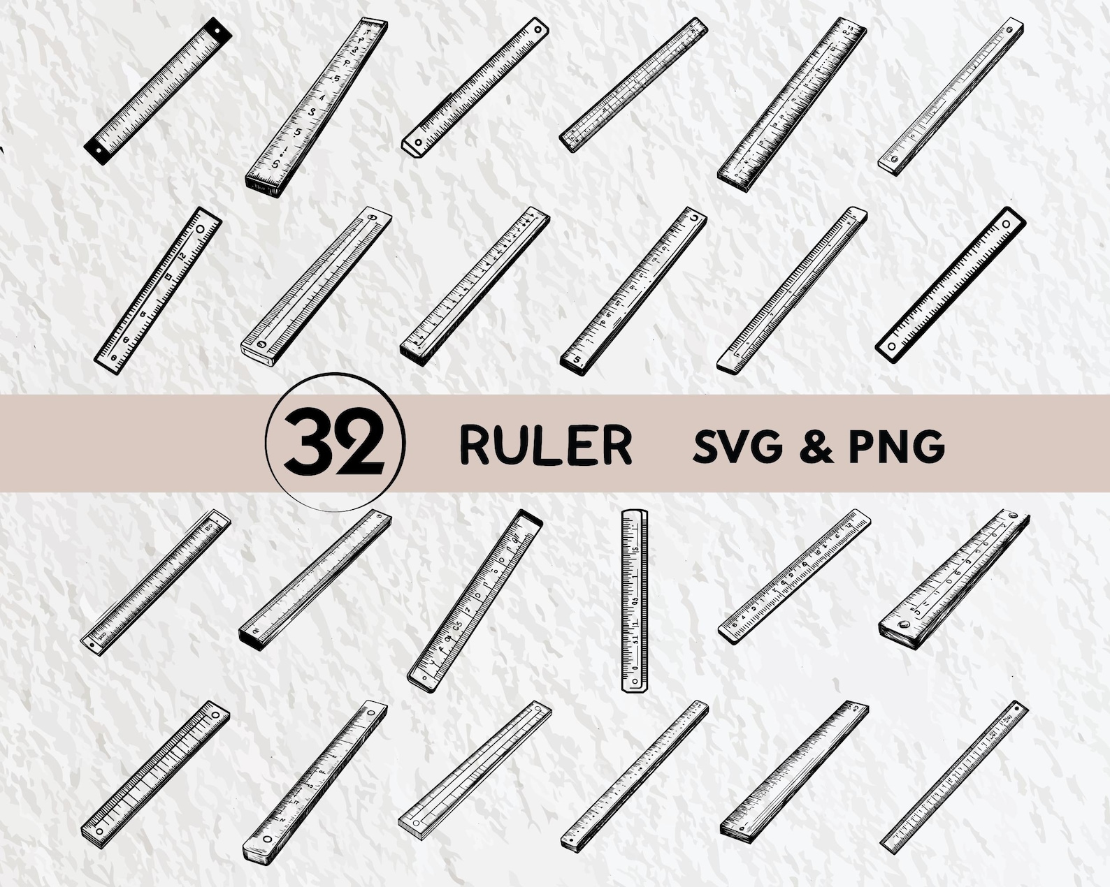 Ruler Svg Bundle, Ruler Silhouette, Ruler Clipart Png, Ruler Outline ...