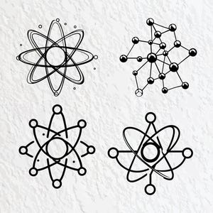 Atom Outline Sticker Atom Svg Bundle: Silhouette, Outline, Vector, Logo, Icon (PNG, Cricut ...