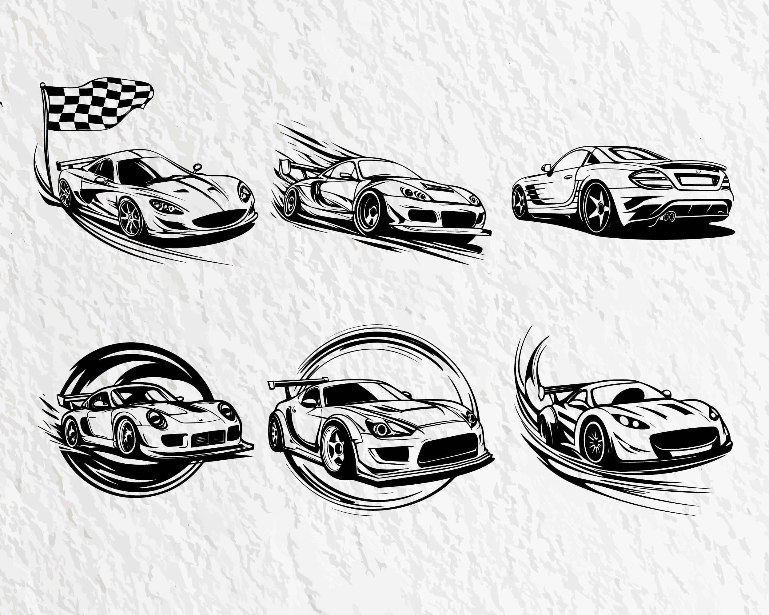 Car Racing SVG Bundle: Logo Icon Clipart (digital Download) - Etsy