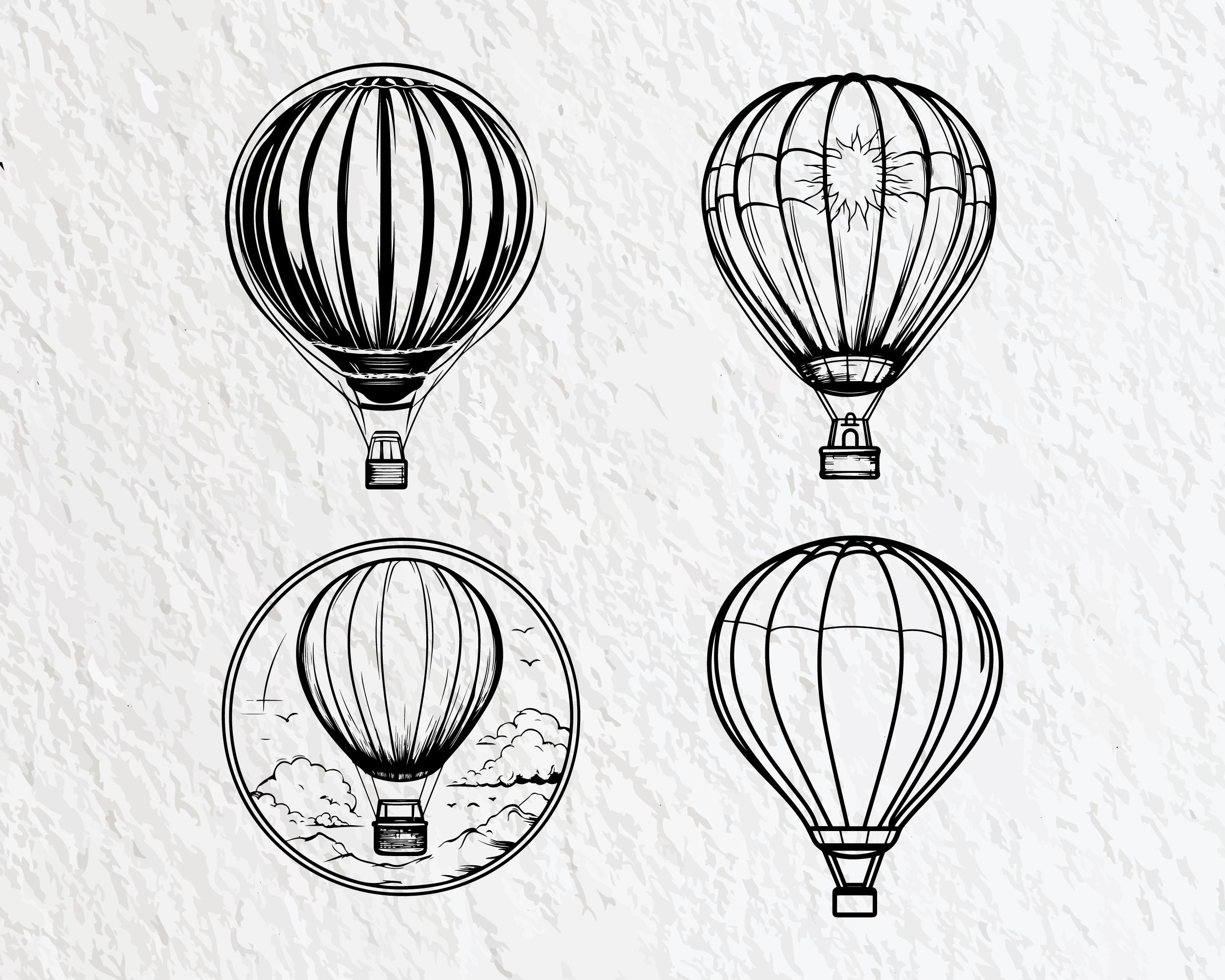 Hot Air Balloon SVG Bundle: Silhouette Clipart, Vector Cut Files - Etsy
