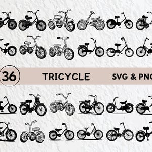 Tricycle SVG Bundle: Silhouette Clipart, Vector Art (PNG, SVG)