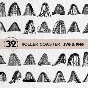Roller Coaster Svg Bundle, Roller Coaster Silhouette, Roller Coaster Clipart Png, Roller Coaster Outline, Roller Coaster Logo Icon Files Svg