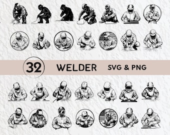 Welder SVG Bundle: Silhouette, Clipart, Vector (Digital Download)