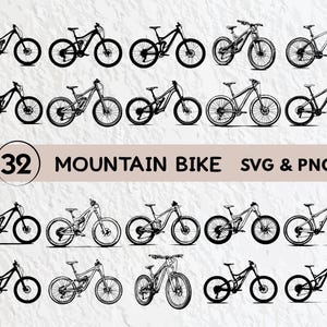 Mountain Bike Svg Bundle, Mountain Bike Silhouette, Mountain Bike Clipart Png, Mountain Bike Outline Svg, Mountain Bike Vector Logo Icon Set