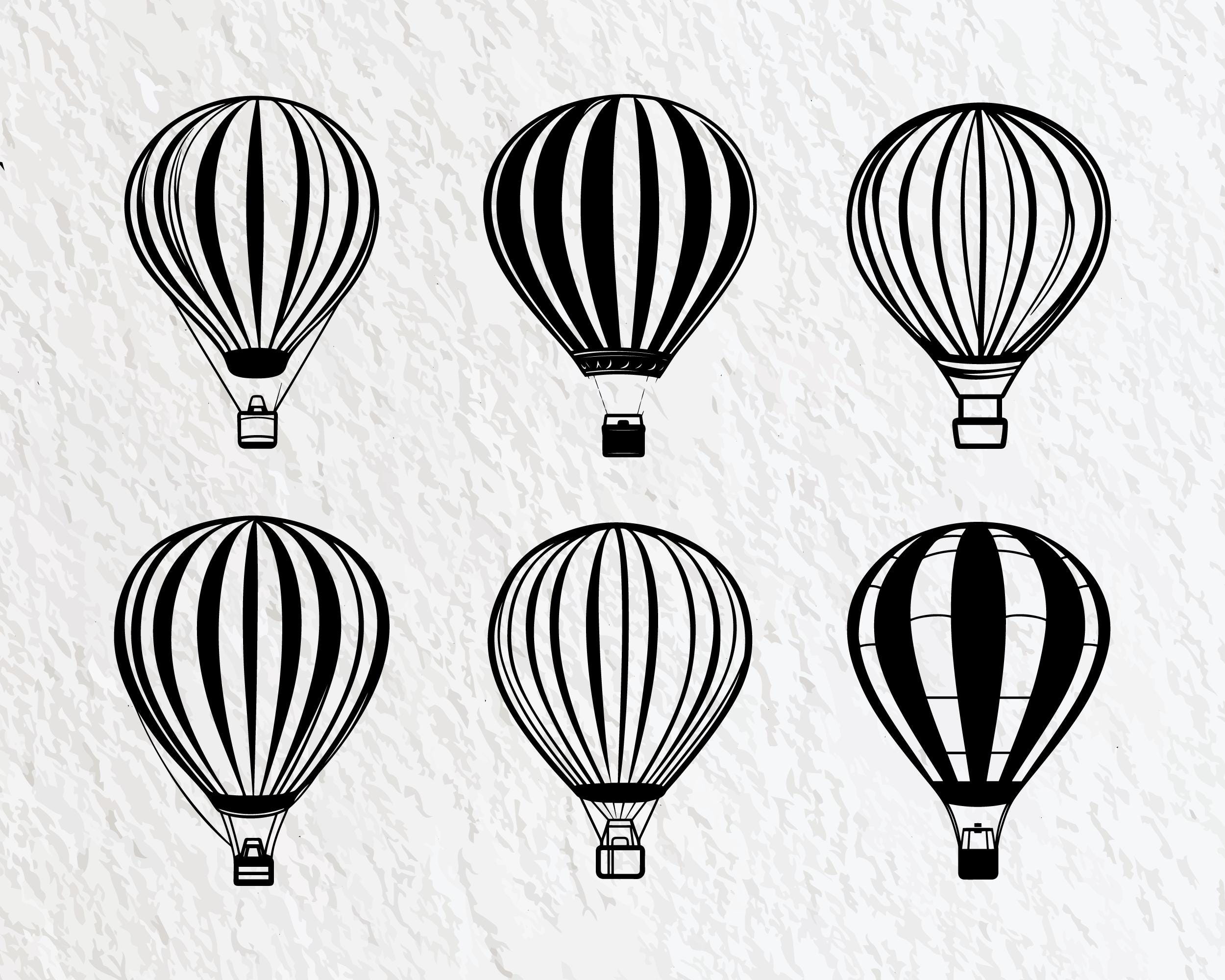 Hot Air Balloon SVG Bundle: Silhouette Clipart, Vector Cut Files - Etsy