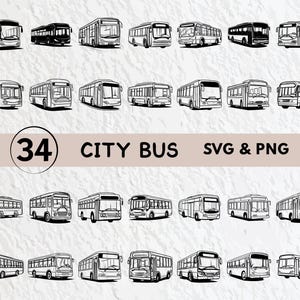 市バス SVG バンドル、市バス シルエット、市バス クリップアート PNG、市バス アウトライン、市バス ベクター、市バス ロゴ アイコン Cricut デカール カット ファイル
