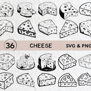Cheese Svg Bundle, Cheese Silhouette, Cheese Clipart Png, Cheese Outline, Cheese Vector, Cheese Logo, Cheese Icon, Cheese Cricut Decal Set