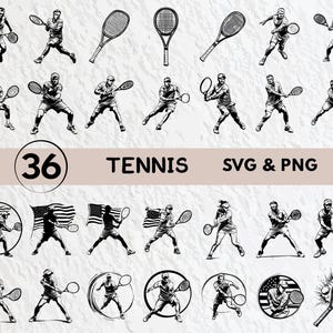 Tennis Svg Bundle, Tennis Silhouette, Tennis Clipart Png, Tennis Outline, Tennis Vector, Tennis Logo, Tennis Icon, Tennis Cricut Cut Files