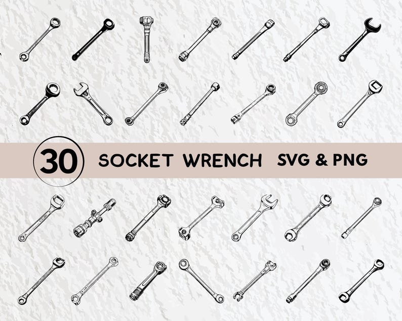 Socket Wrench SVG Bundle: Tool Clipart, Logo Icon (digital Download) - Etsy