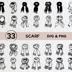 Scarf Svg Bundle, Scarf Silhouette, Scarf Clipart Png, Scarf Outline, Scarf Vector, Scarf Logo, Scarf Icon Decal Cricut Cut Files Svg