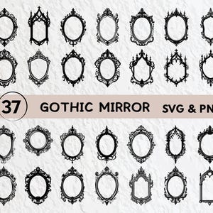 ゴシックミラーSVGバンドル：シルエットクリップアート（PNG、ベクター）
