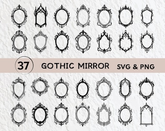 Gothic Spiegel SVG Bundle: Silhouette Clipart (PNG, Vektor)