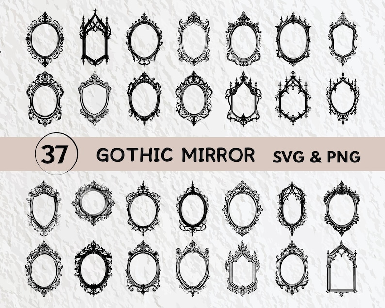 Gothic Mirror Svg Bundle, Gothic Mirror Silhouette, Gothic Mirror Clipart Png, Gothic Mirror Outline Svg, Gothic Mirror Vector Logo Set Png