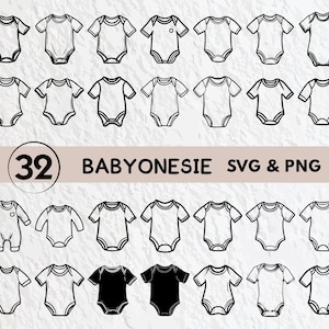 Baby Onesie SVG Bundle: Clipart, Outline, Vector (Digital Download)