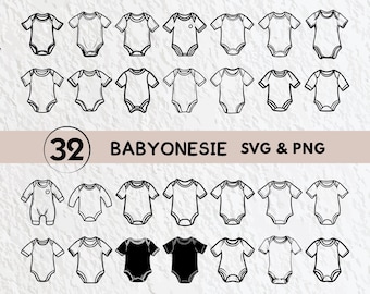 80 Baby Onesie SVG Bundle – Blank Bodysuit Outlines for Baby Shower ...