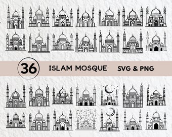 Islam Mosque SVG Bundle: Silhouette Vector Graphics (Digital Download)