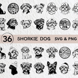 Paquete de Svg de perro Shorkie, silueta de perro Shorkie, clipart de perro Shorkie Png, contorno de perro Shorkie, vector de perro Shorkie, archivo de corte de icono de logotipo de Shorkie