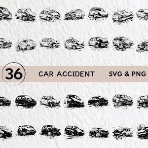 Car Accident SVG Bundle: Clipart, Silhouette, Vector (Digital Download)