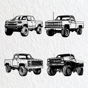 Chevy Truck Svg Bundle, Chevy Truck Silhouette, Chevy Truck Clipart, Chevy Truck Outline, Chevy Truck Vector, Chevy Truck Logo Icon Decal
