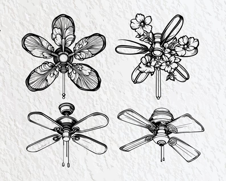 Ceiling Fan SVG Bundle: Silhouette, Clipart, Vector (cut Files - Etsy