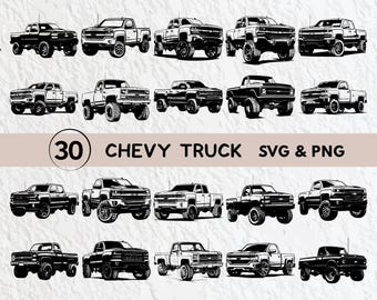 Chevy Truck SVG Bundle: Silhouette, Clipart, Vector (PNG, Cricut)