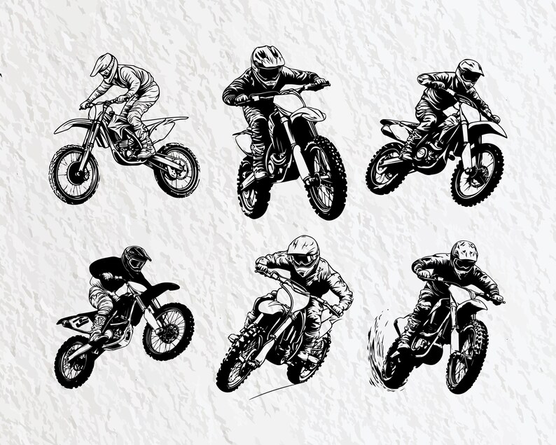 Dirt Bike SVG Bundle: Silhouette Clipart, Logo Icon (PNG, Vector) - Etsy