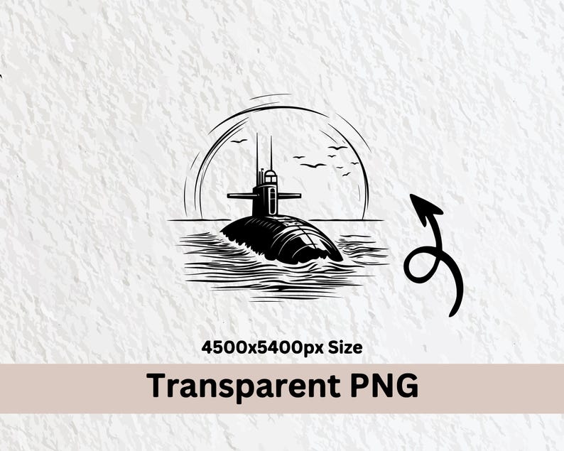 Submarine SVG Bundle: Silhouette Clipart, Vector Logo (PNG, Cricut ...