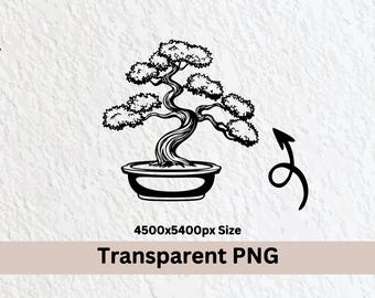 Bonsai Tree SVG Bundle: Silhouette Clipart, Logo Icon (PNG, Vector)