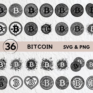 Bitcoin Svg Bundle, Bitcoin Silhouette, Bitcoin Clipart Png, Bitcoin Outline, Bitcoin Vector, Bitcoin Logo, Bitcoin Icon Cricut Decal Files