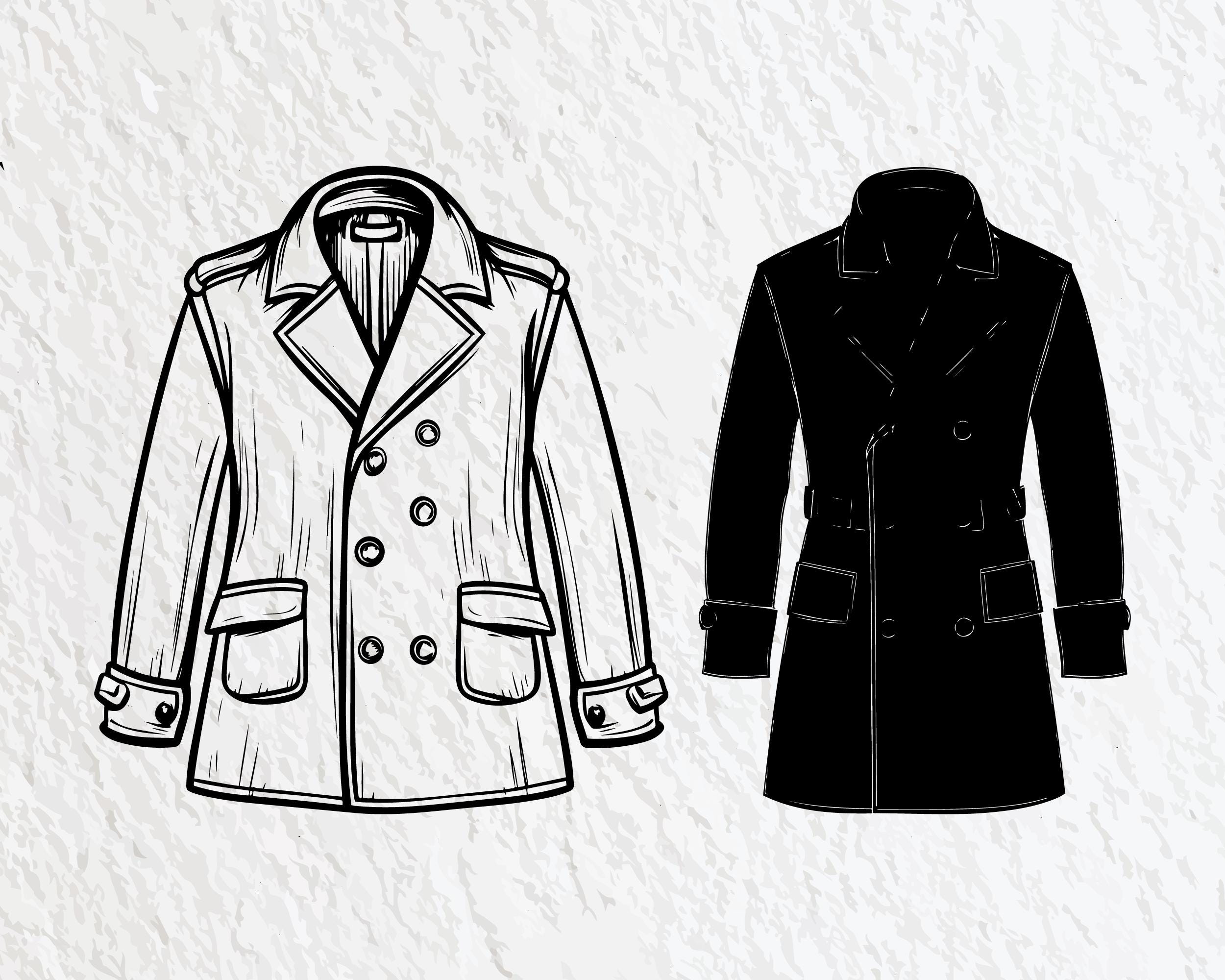 Coat Svg Bundle, Coat Silhouette, Coat Clipart Png, Coat Outline, Coat ...