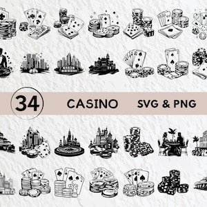 Casino SVG Bundle: Gambling Clipart, Logo & Icon Designs (PNG, SVG)