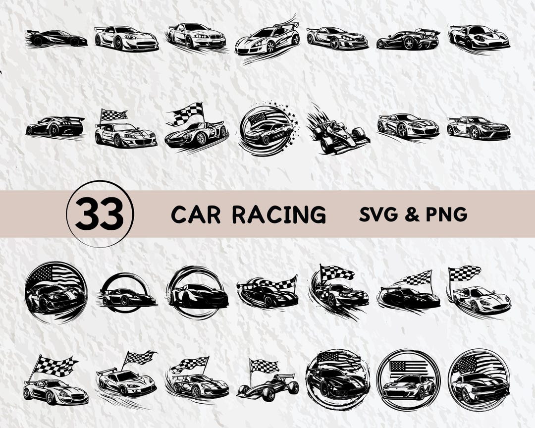 Car Racing SVG Bundle: Logo Icon Clipart (digital Download) - Etsy