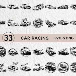 Car Racing SVG Bundle: Logo Icon Clipart (digital Download) - Etsy