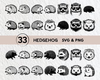 Hedgehog SVG Bundle: Silhouette Clipart, Vector Icon (Digital Download)