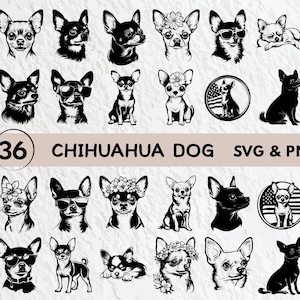 Chihuahua Dog Silhouette Bundle Png, Chihuahua Dog Svg Bundle Cut Files, Chihuahua Dog Clipart Png, Chihuahua Dog Svg, Chihuahua Dog Decal