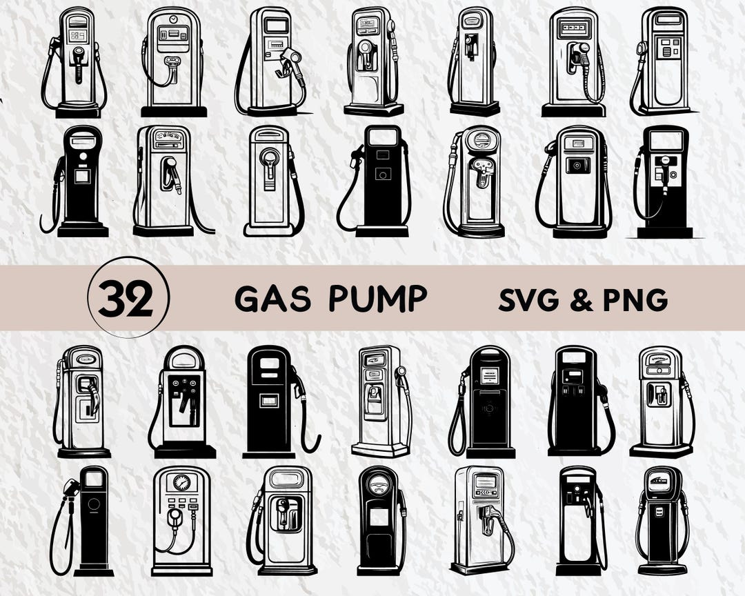 Gas Pump Silhouette Bundle: Vector Art SVG, PNG (digital Download) - Etsy