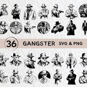 Gangster Svg Bundle, Gangster Silhouette, Gangster Clipart Png, Gangster Outline, Gangster Vector, Gangster Logo, Gangster Icon Decal Files