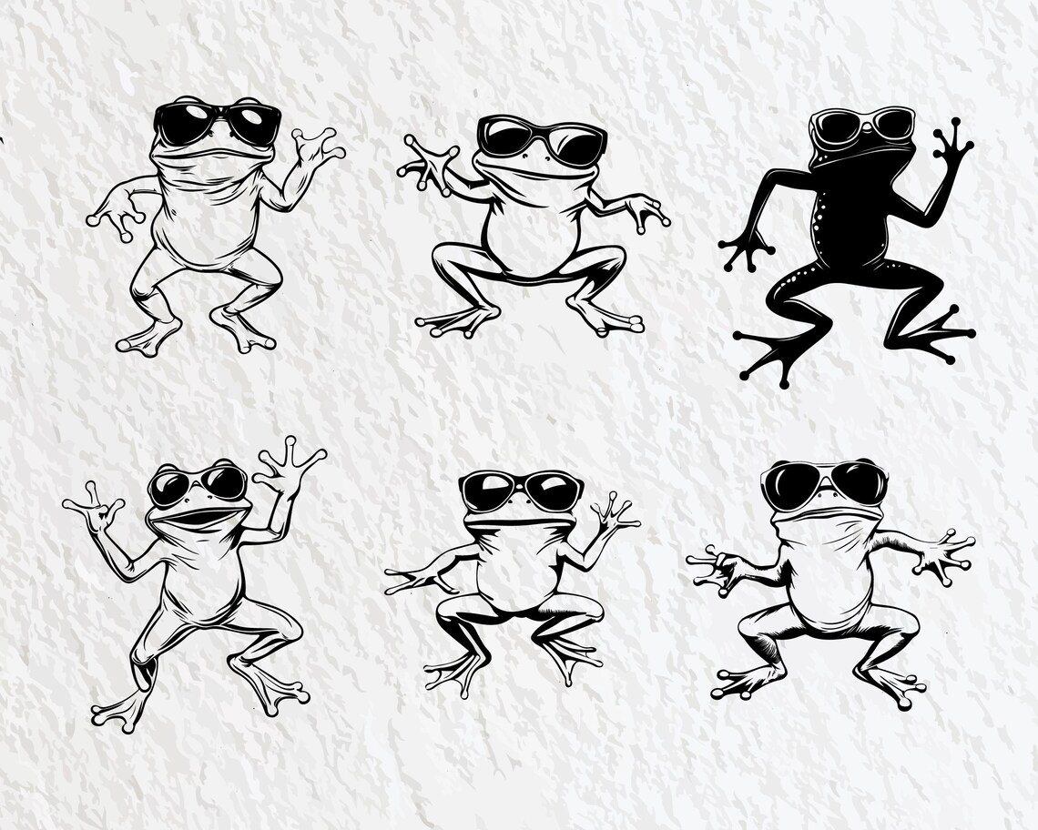 Paquete SVG de rana bailarina, clipart PNG divertido, archivos de corte ...