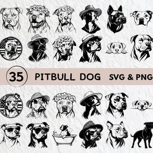 Pitbull Dog Svg Bundle, Pitbull Dog Silhouette, Pitbull Dog Clipart Png, Pitbull Dog Outline, Pitbull Dog Vector, Pitbull Dog Logo Icon Svg