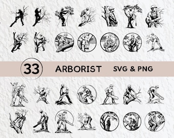 Arborist Svg Bundle, Arborist Silhouette, Arborist Clipart Png, Arborist Outline, Arborist Vector, Arborist Logo Icon Decal Set Cut Files