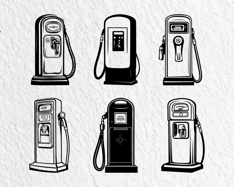 Gas Pump Silhouette Bundle: Vector Art SVG, PNG (digital Download) - Etsy