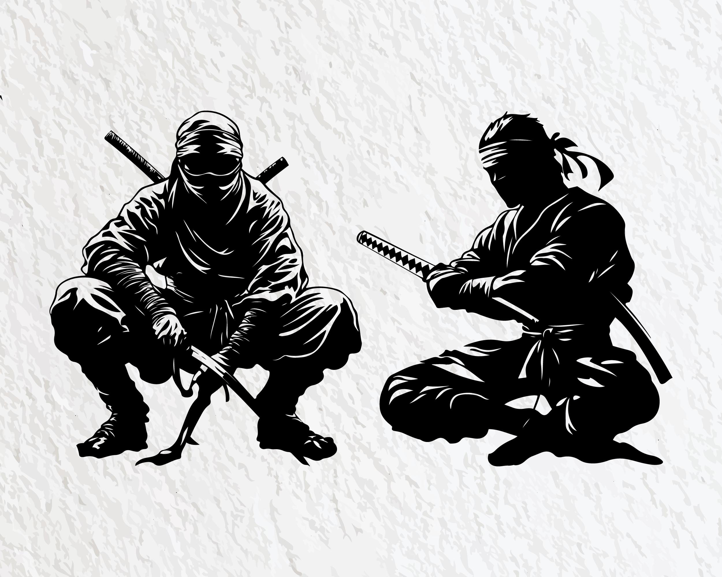 Ninja Svg Bundle, Ninja Silhouette, Ninja Clipart Png, Ninja Outline ...
