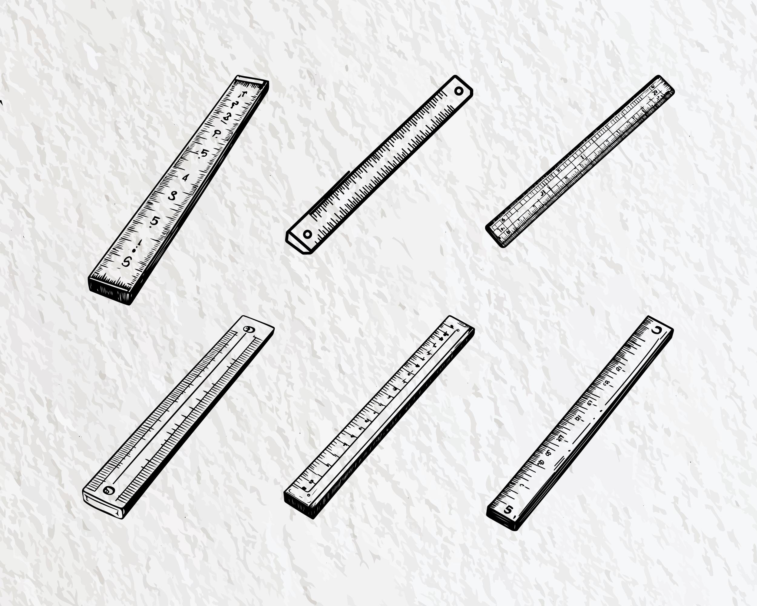 Ruler SVG Bundle: Silhouette Clipart, Cricut Cut Files (PNG) - Etsy