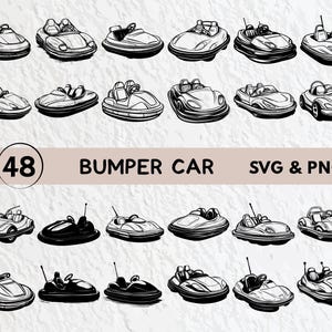 Bumper Car Svg Bundle, Bumper Car Silhouette, Bumper Car Clipart Png, Bumper Car Outline Svg, Bumper Car Vector, Bumper Car Logo Icon Decal