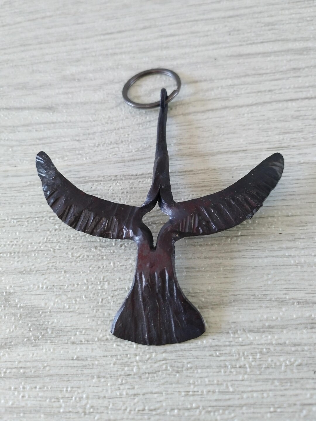 Hand-forged Iron Keychain, Unique Bird Shape Keychain, Handcrafted ...
