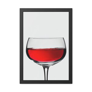 Red Wine Glass Wall Art Print, Minimalist Print, Realistic Home Decor, Kitchen Decor, Wine Lover Gift