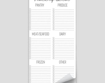 Magnetic Grocery List Notepad - Veggie Design
