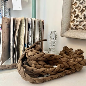 set of eight varying length braided shabby chic suede cords for your own little creative project
